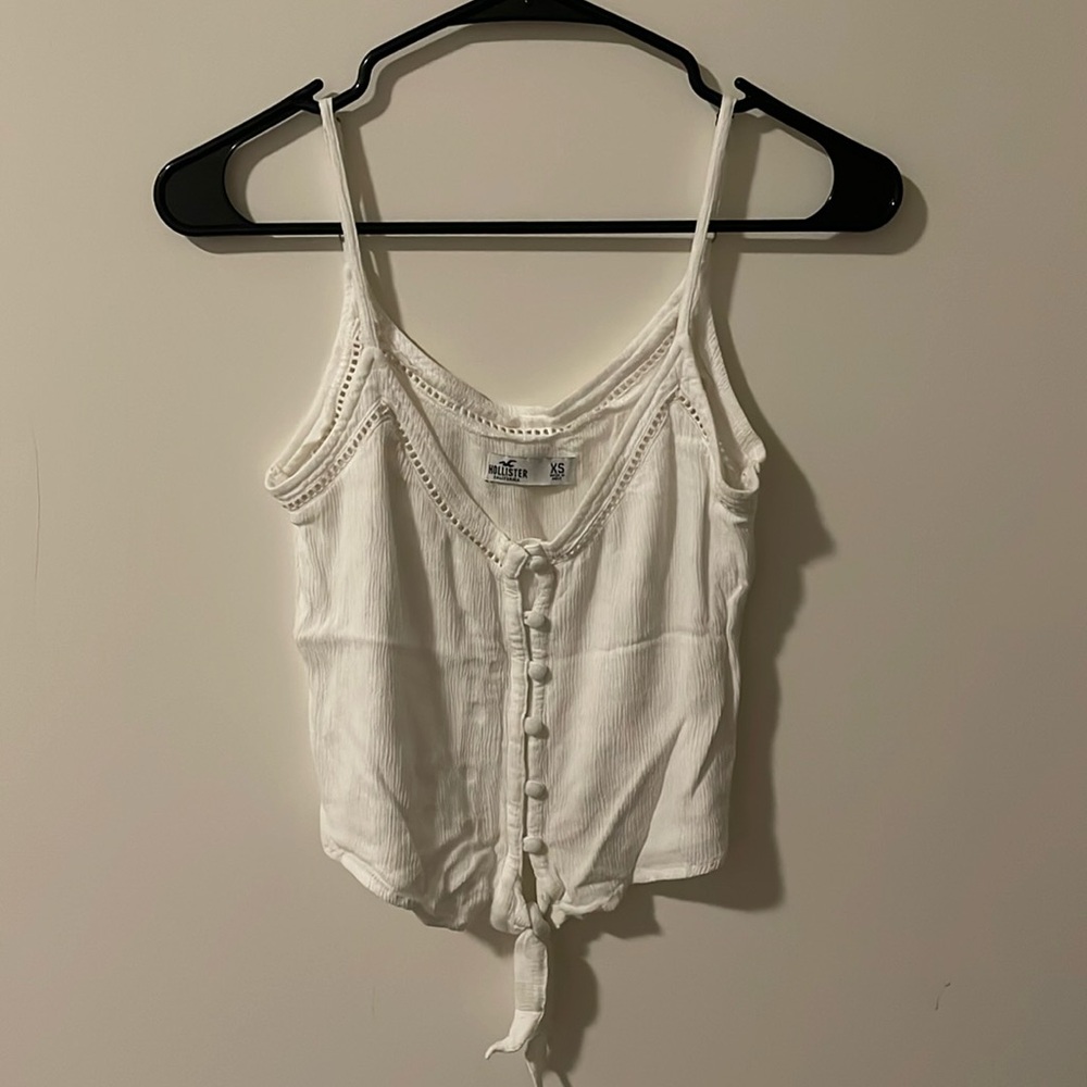 white tie front cami